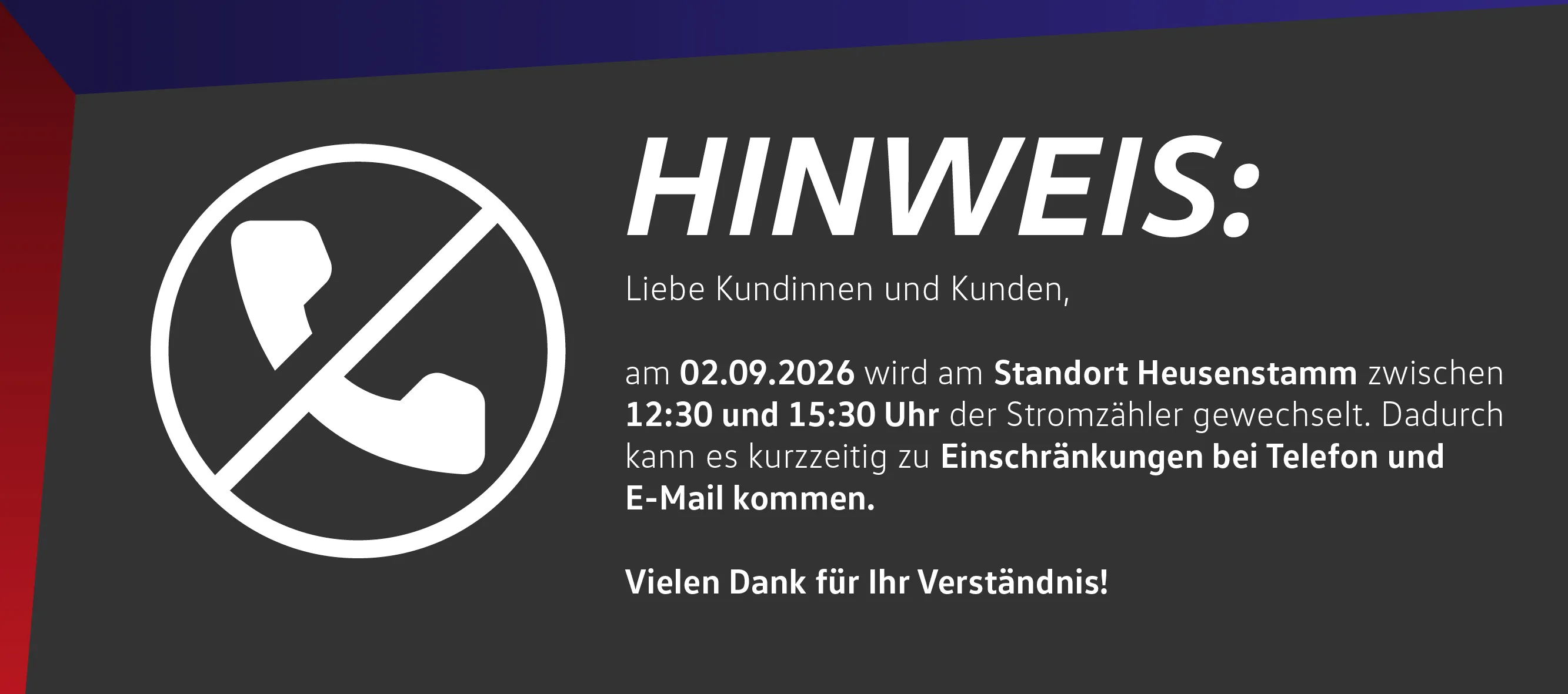 Telefonstörung Standort Heusenstamm